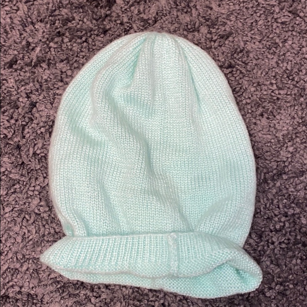 Mint green beenie hat